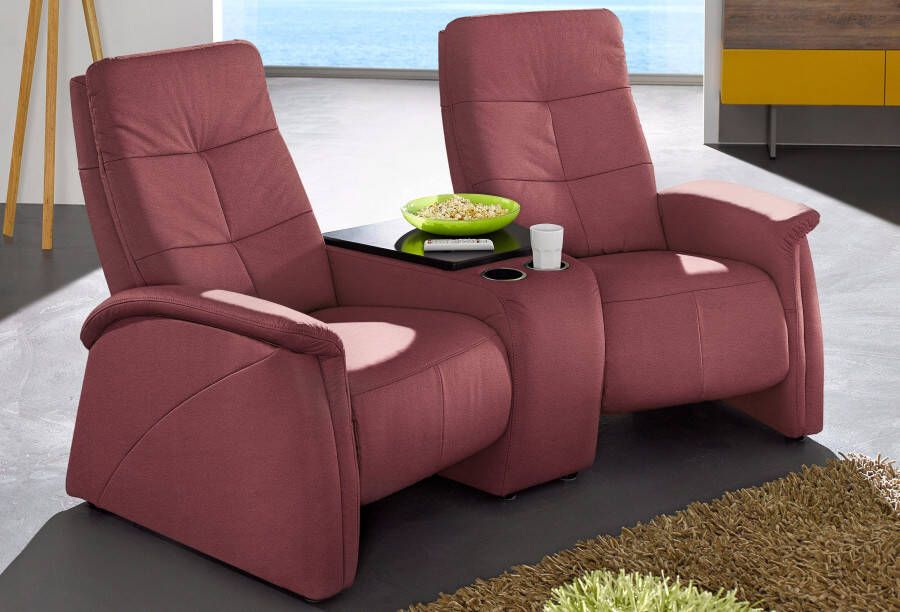 Exxpo sofa fashion 2-zitsbank Tivoli bioscoopbank comfortabel met relaxfunctie geïntegreerd tafelplateau en bergruimte