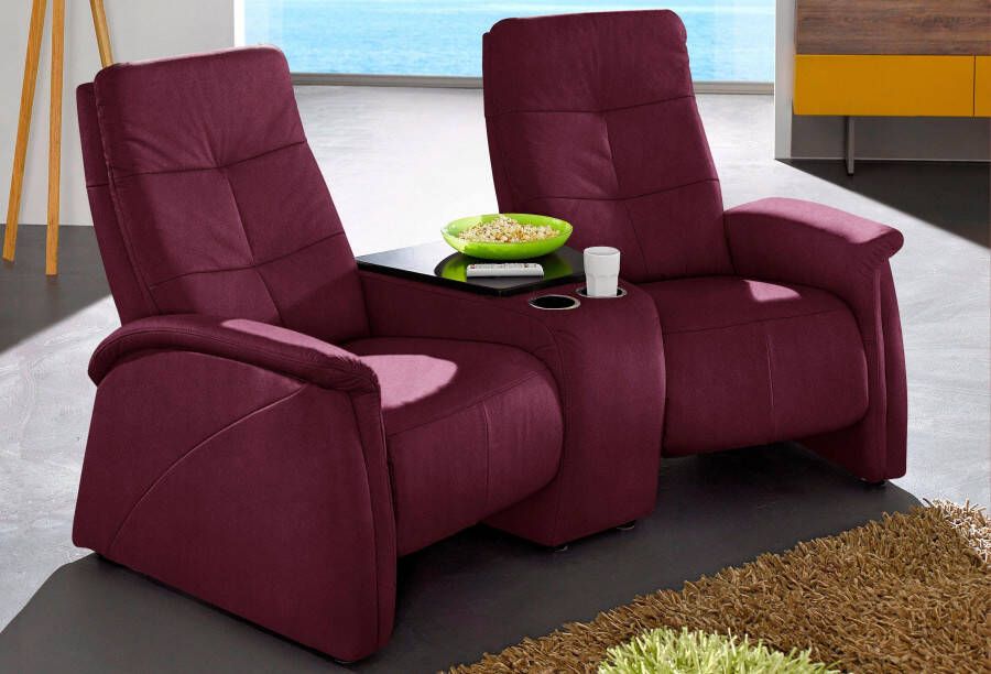 Exxpo sofa fashion 2-zitsbank Tivoli bioscoopbank comfortabel met relaxfunctie geïntegreerd tafelplateau en bergruimte