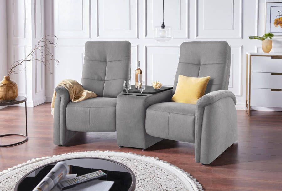 Exxpo sofa fashion 2-zitsbank Tivoli bioscoopsofa met relaxfunctie met bijzettafel en opbergruimte
