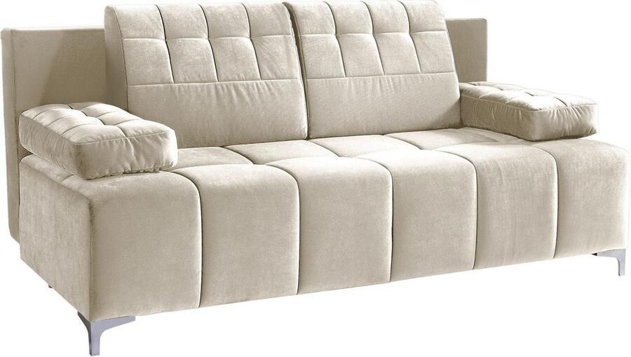 Exxpo sofa fashion 3-zitsbank Sinus slaapbank permanent slaper bedlade met binnenvering comfortabel met hoogwaardige functionele beslag voor meer comfort