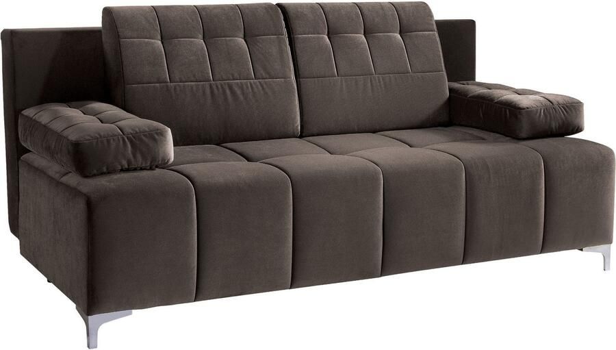 Exxpo sofa fashion 3-zitsbank Sinus slaapbank permanent slaper bedlade met binnenvering comfortabel met hoogwaardige functionele beslag voor meer comfort