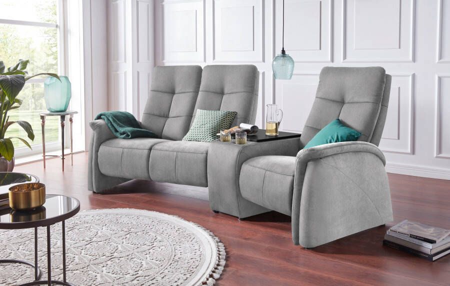 Exxpo sofa fashion 3-zitsbank Tivoli bioscoopsofa met relaxfunctie met bijzettafel en opbergruimte