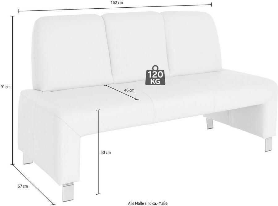 Exxpo sofa fashion Bank Intenso bank breedte 162 cm keuze uit leer of textiel hoge bodemvrijheid vrij in de ruimte te plaatsen hoog zitcomfort
