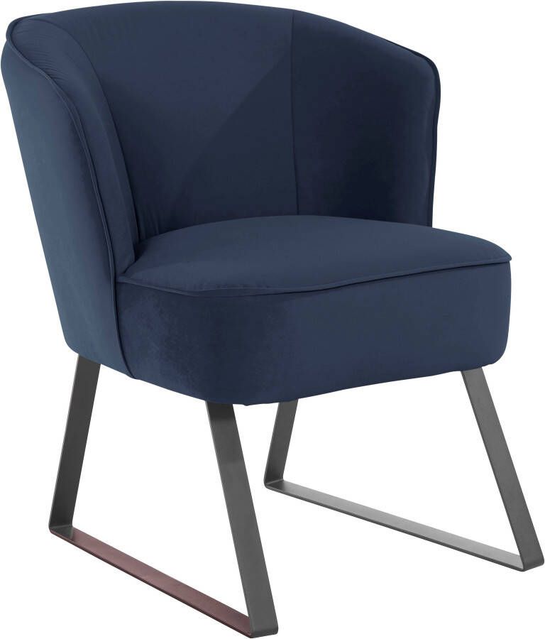 Exxpo sofa fashion Fauteuil Americano Loungesessel met bies en metalen poten verschillende typen bekleding 1 stuk