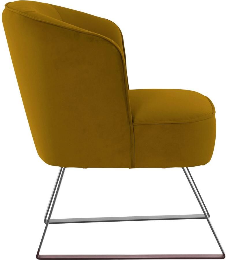 Exxpo sofa fashion Fauteuil Americano loungestoel met bies en metalen poten verschillende typen bekleding 1 stuk