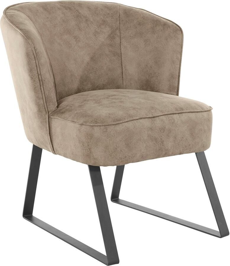 Exxpo sofa fashion Fauteuil Americano loungestoel met bies en metalen poten verschillende typen bekleding 1 stuk