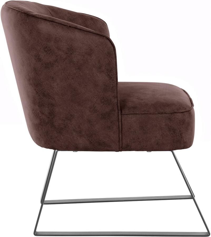 Exxpo sofa fashion Fauteuil Americano loungestoel met bies en metalen poten verschillende typen bekleding 1 stuk