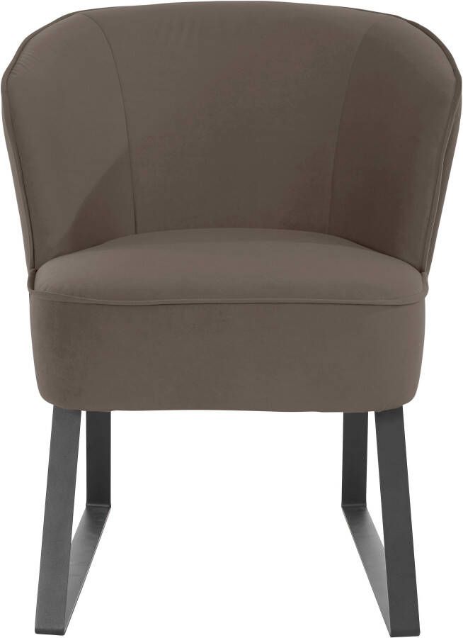 Exxpo sofa fashion Fauteuil Americano Loungesessel met bies en metalen poten verschillende typen bekleding 1 stuk