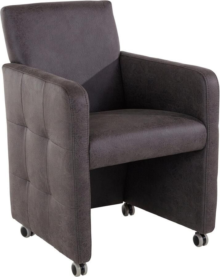 Exxpo sofa fashion Fauteuil Barista clubstoel op wielen smalle armleuningen actueel ontwerp