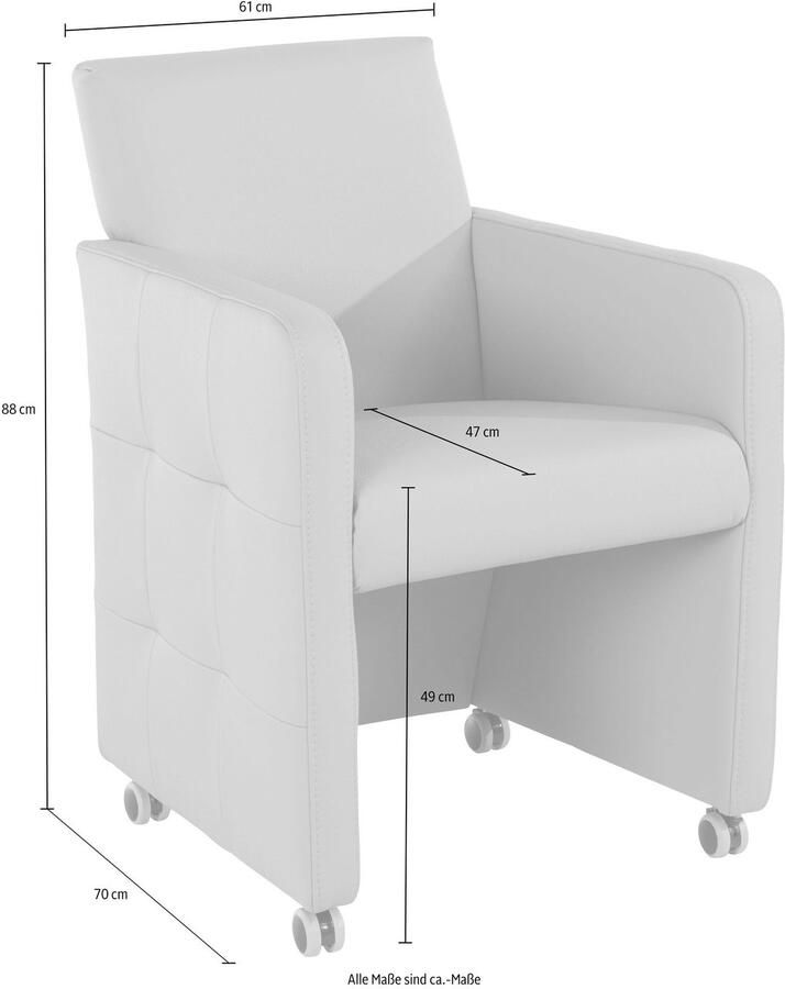 Exxpo sofa fashion Fauteuil Barista clubstoel op wielen smalle armleuningen actueel ontwerp