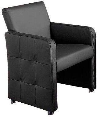 Exxpo sofa fashion Eetkamerstoel Barista lounge stoel op wielen met hoge bodemvrijheid smalle armleuningen totale breedte ca. 61 cm comfortabele zithoogte ca. 49 cm