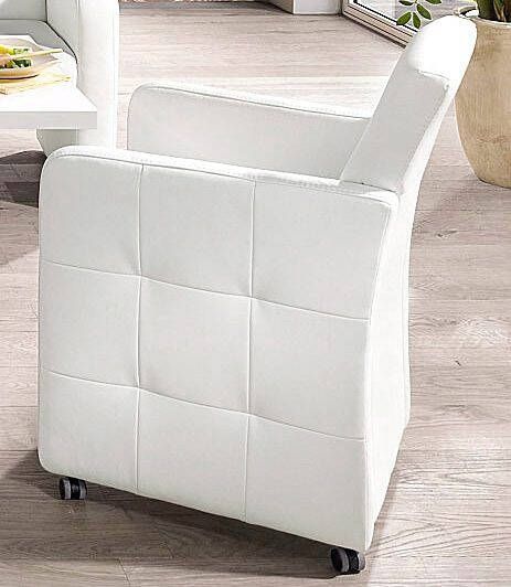 Exxpo sofa fashion Eetkamerstoel Barista lounge stoel op wielen met hoge bodemvrijheid smalle armleuningen totale breedte ca. 61 cm comfortabele zithoogte ca. 49 cm