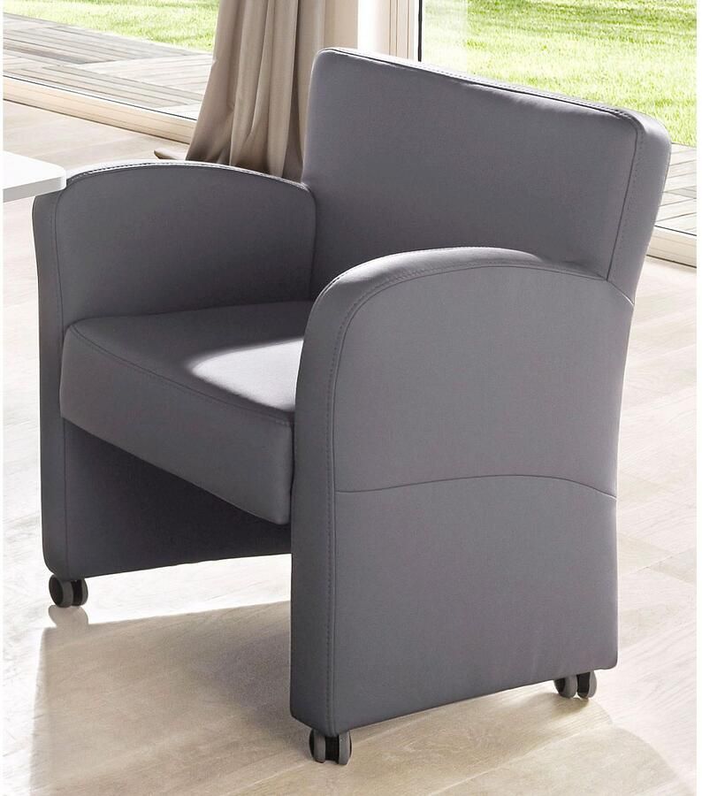 Exxpo sofa fashion Fauteuil Cortado loungestoel op wielen smalle armleuningen comfortabel