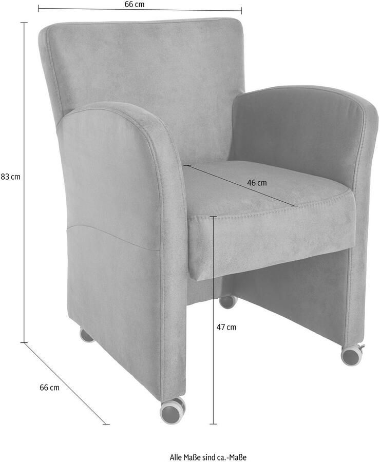 Exxpo sofa fashion Fauteuil Cortado loungestoel op wielen smalle armleuningen comfortabel