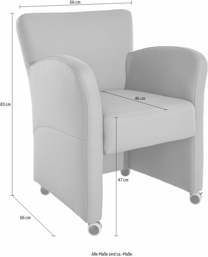 Exxpo sofa fashion Fauteuil Cortado loungestoel op wielen smalle armleuningen comfortabel