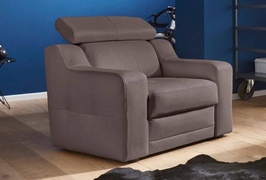 Exxpo sofa fashion Fauteuil Lotos loungestoel met verstelbare hoofdsteun resp. rugleuning (set)