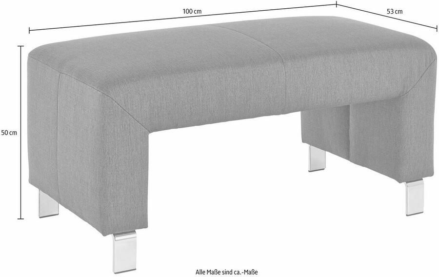 Exxpo sofa fashion Hocker Intenso poef modern keuze uit leer of textiel hoge bodemvrijheid vrij in de ruimte te plaatsen hoog zitcomfort