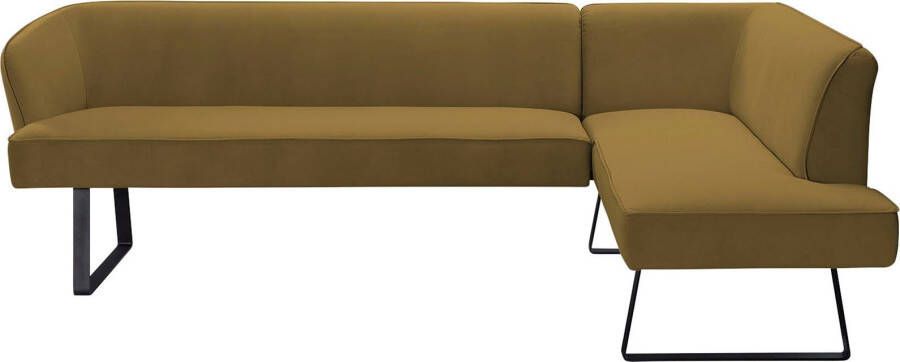 Exxpo sofa fashion Hoekbank Americano met opstaande naad en metalen poten bekleding in verschillende kwaliteiten