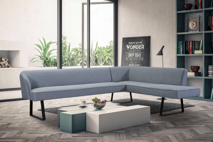 Exxpo sofa fashion Hoekbank Americano met opstaande naad en metalen poten bekleding in verschillende kwaliteiten