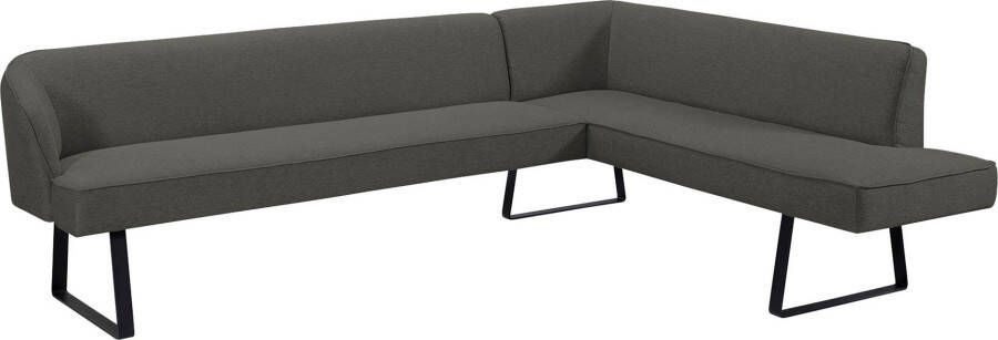 Exxpo sofa fashion Hoekbank Americano met opstaande naad en metalen poten bekleding in verschillende kwaliteiten