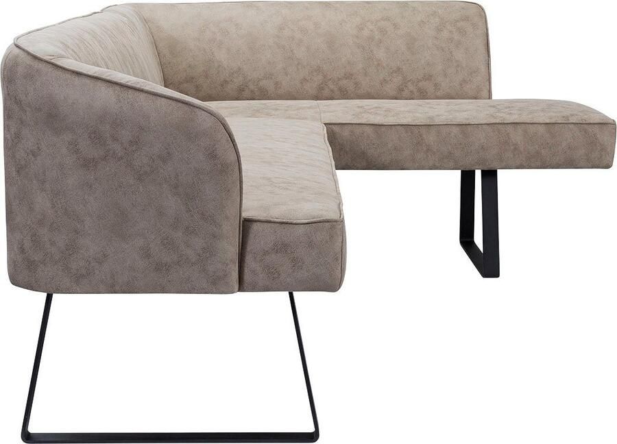 Exxpo sofa fashion Hoekbank Americano met opstaande naad en metalen poten bekleding in verschillende kwaliteiten