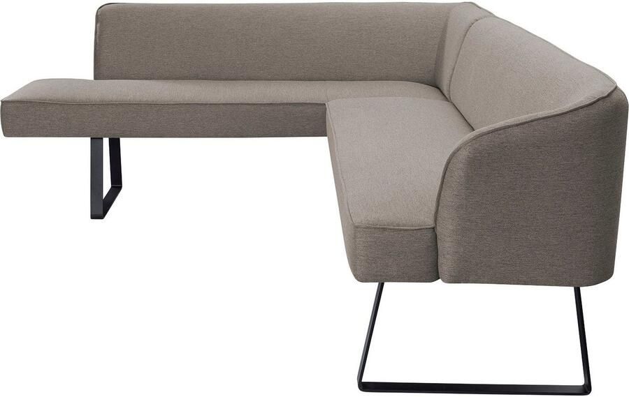 Exxpo sofa fashion Hoekbank Americano met opstaande naad en metalen poten bekleding in verschillende kwaliteiten