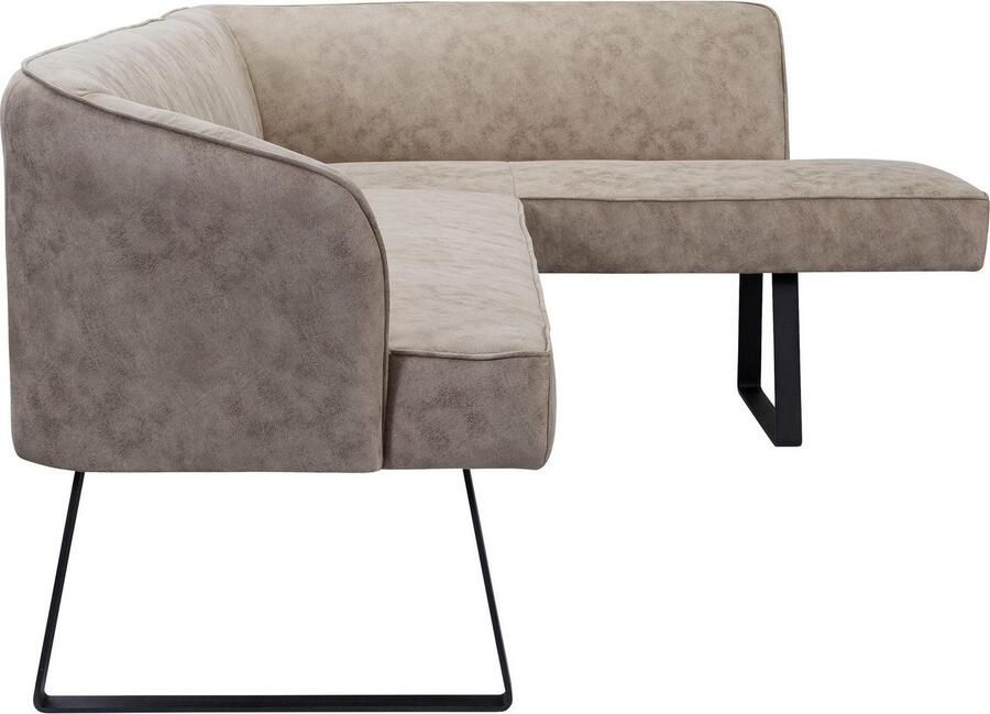 Exxpo sofa fashion Hoekbank Americano met opstaande naad en metalen poten bekleding in verschillende kwaliteiten