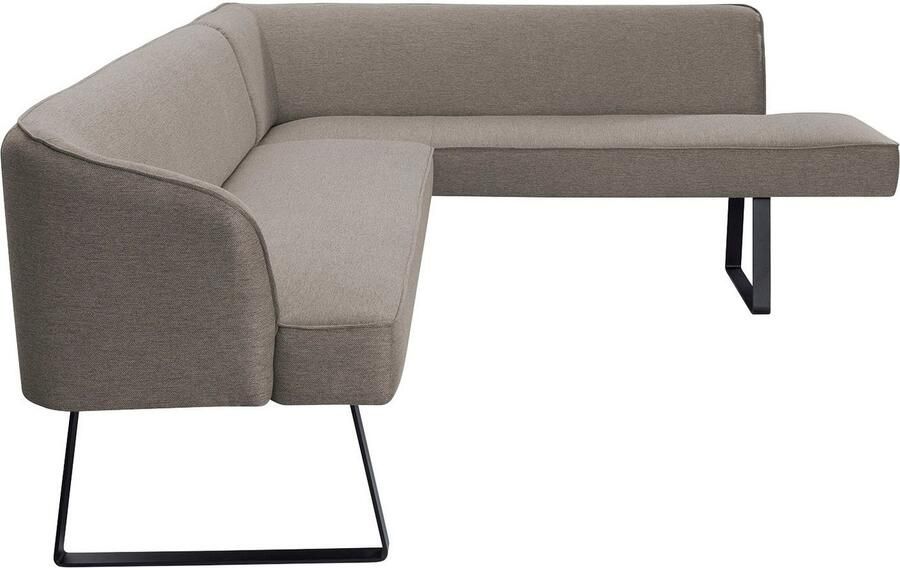 Exxpo sofa fashion Hoekbank Americano met opstaande naad en metalen poten bekleding in verschillende kwaliteiten