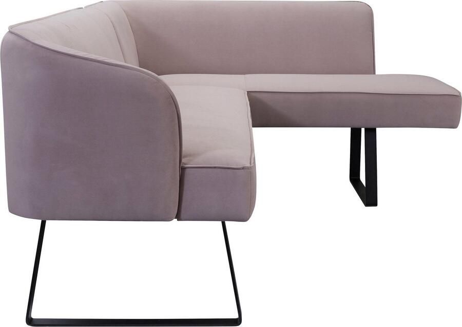Exxpo sofa fashion Hoekbank Americano met opstaande naad en metalen poten bekleding in verschillende kwaliteiten