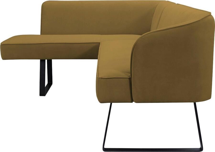 Exxpo sofa fashion Hoekbank Americano met opstaande naad en metalen poten bekleding in verschillende kwaliteiten