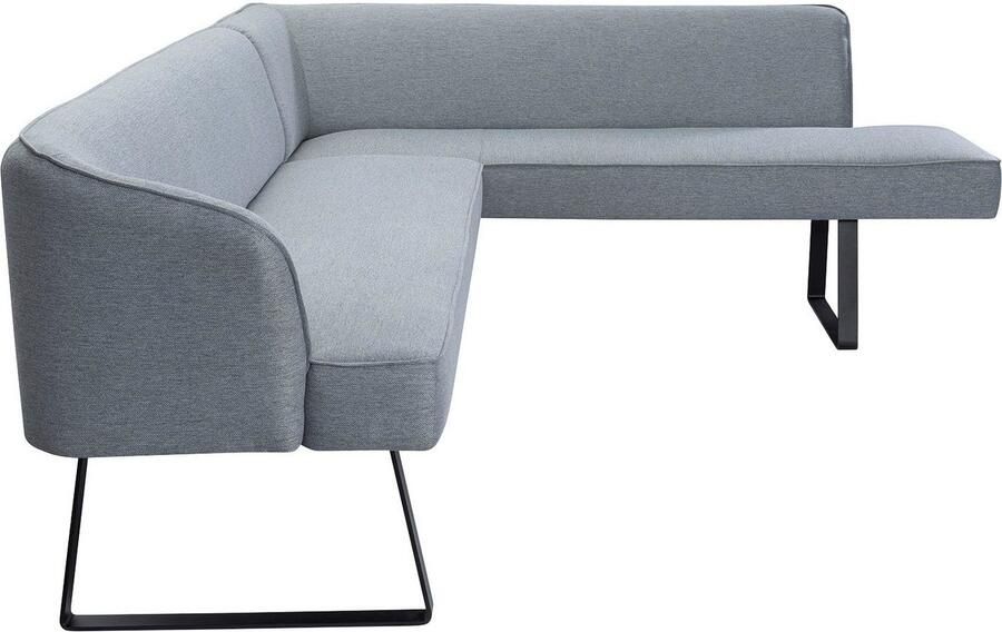 Exxpo sofa fashion Hoekbank Americano met opstaande naad en metalen poten bekleding in verschillende kwaliteiten