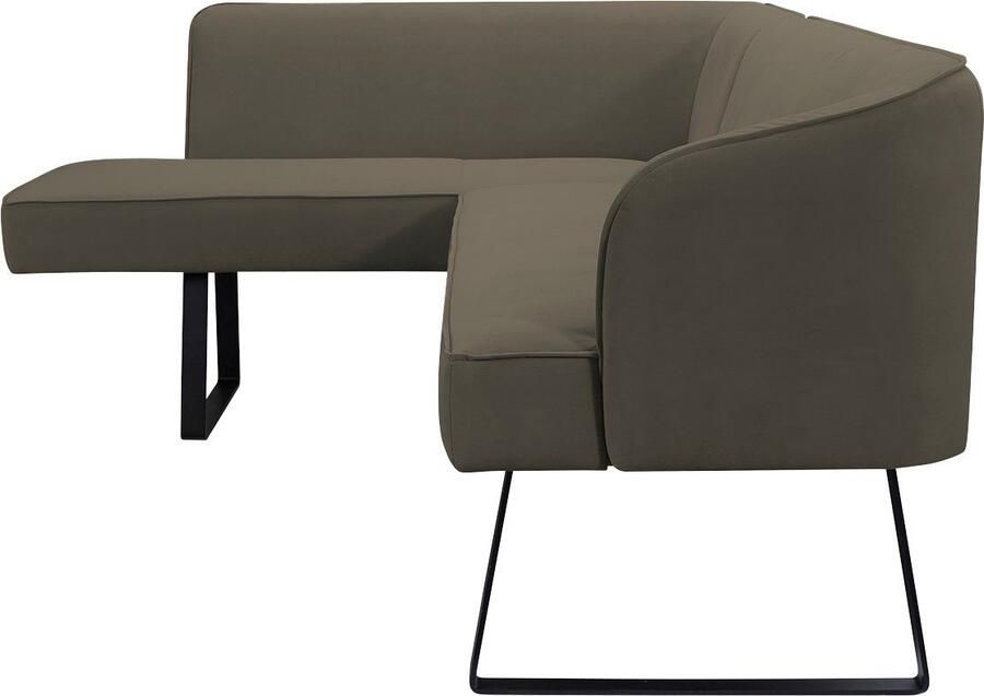 Exxpo sofa fashion Hoekbank Americano met opstaande naad en metalen poten bekleding in verschillende kwaliteiten