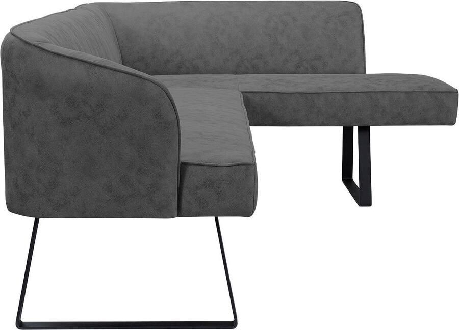 Exxpo sofa fashion Hoekbank Americano met opstaande naad en metalen poten bekleding in verschillende kwaliteiten