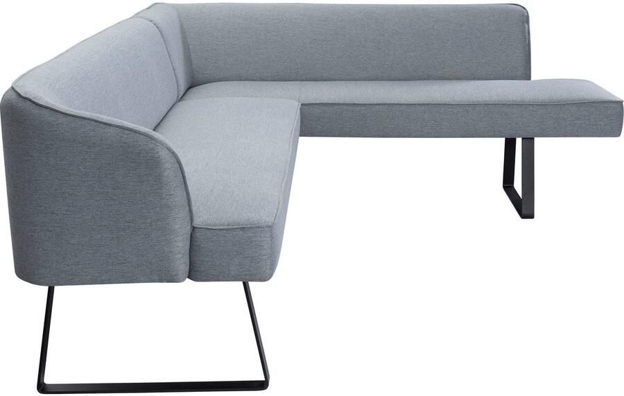 Exxpo sofa fashion Hoekbank Americano met opstaande naad en metalen poten bekleding in verschillende kwaliteiten