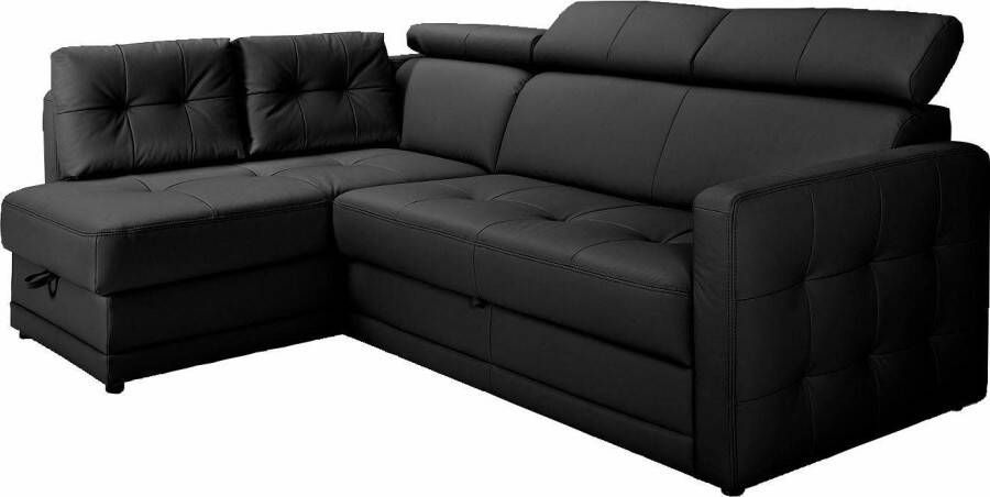 Exxpo sofa fashion Hoekbank Arles comfortabele pocketvering L-vorm keuze met bedfunctie en bedlade inclusief hoofdeinde-verstelling