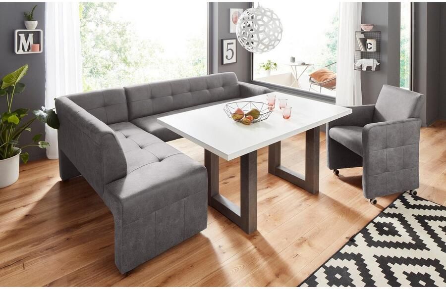 Exxpo sofa fashion Hoekbank Barista met geweldige detailafwerking hoge bodemvrijheid Comfortabele zithoogte 49 cm vrij in de ruimte te plaatsen