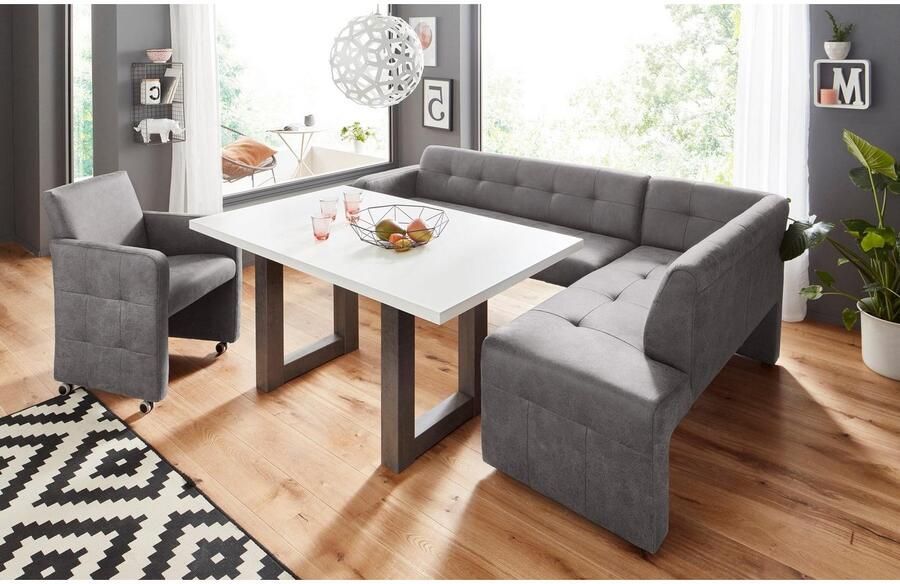 Exxpo sofa fashion Hoekbank Barista met geweldige detailafwerking hoge bodemvrijheid Comfortabele zithoogte 49 cm vrij in de ruimte te plaatsen