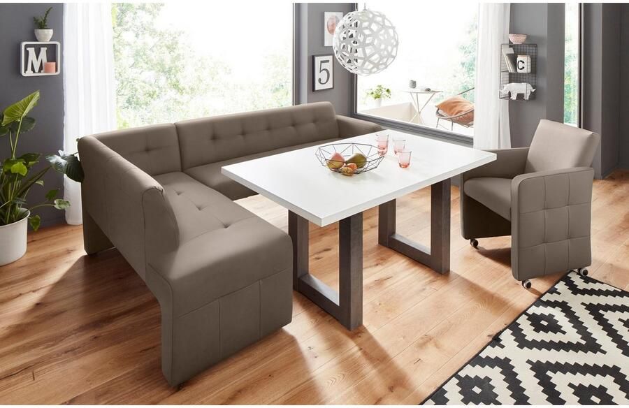 Exxpo sofa fashion Hoekbank Barista met geweldige detailafwerking hoge bodemvrijheid Comfortabele zithoogte 49 cm vrij in de ruimte te plaatsen