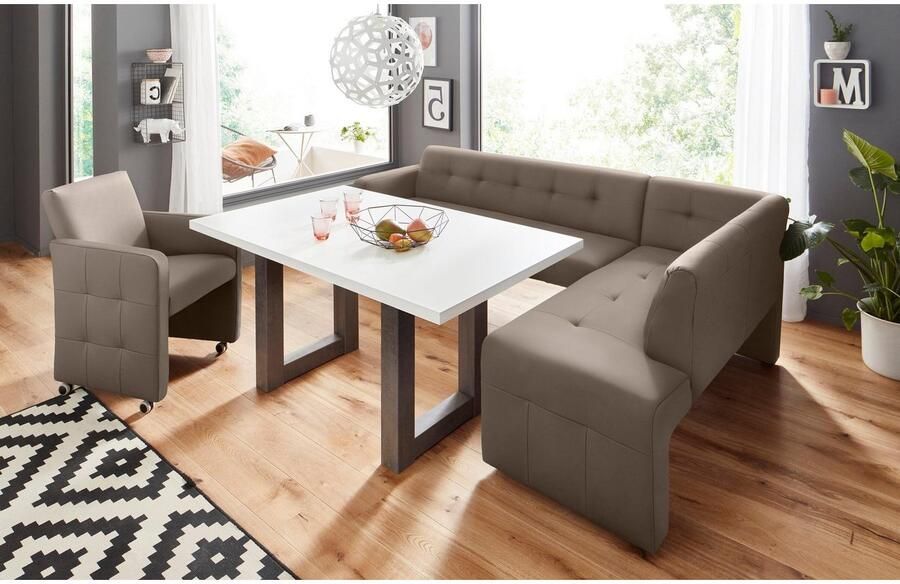 Exxpo sofa fashion Hoekbank Barista met geweldige detailafwerking hoge bodemvrijheid Comfortabele zithoogte 49 cm vrij in de ruimte te plaatsen