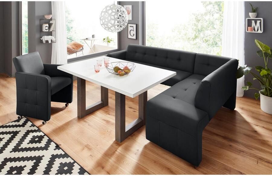 Exxpo sofa fashion Hoekbank Barista met geweldige detailafwerking hoge bodemvrijheid Comfortabele zithoogte 49 cm vrij in de ruimte te plaatsen