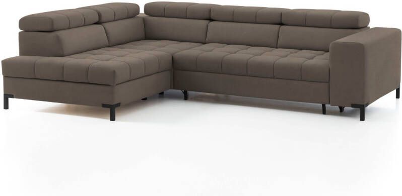 Exxpo sofa fashion Hoekbank Bocco Naar keuze met slaapfunctie en bedkist 5 verstelbare hoofdsteunen