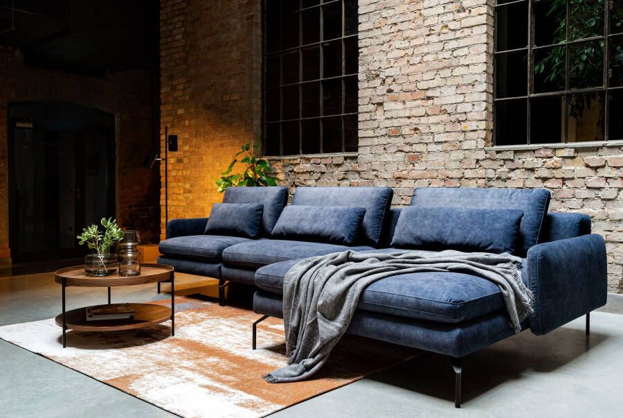 Exxpo sofa fashion Hoekbank Comfortbank Look moderne webvelours bekleding extra brede zitvlakken