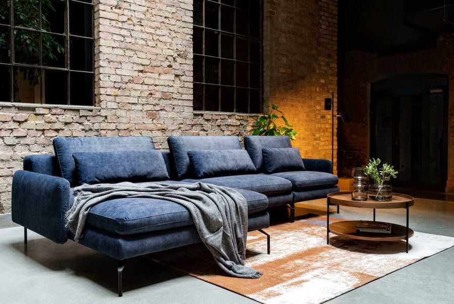 Exxpo sofa fashion Hoekbank Comfortbank Look moderne webvelours bekleding extra brede zitvlakken