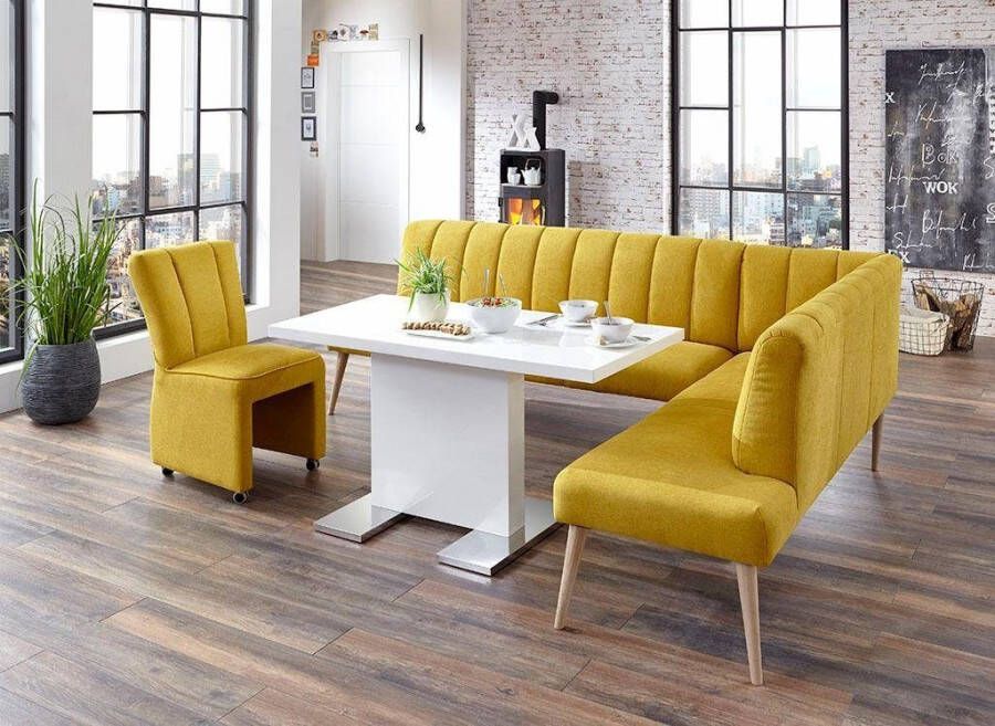 Exxpo sofa fashion Hoekbank Costa moderne rugstikking comfortabel en elegant hoge houten voet