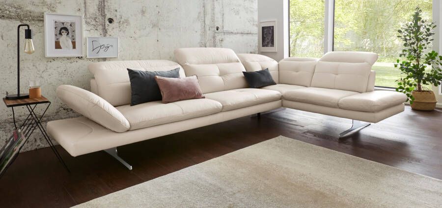 Exxpo sofa fashion Hoekbank DANA inclusief hoofd- resp. verstelbare rugleuning en verstelbare armleuning