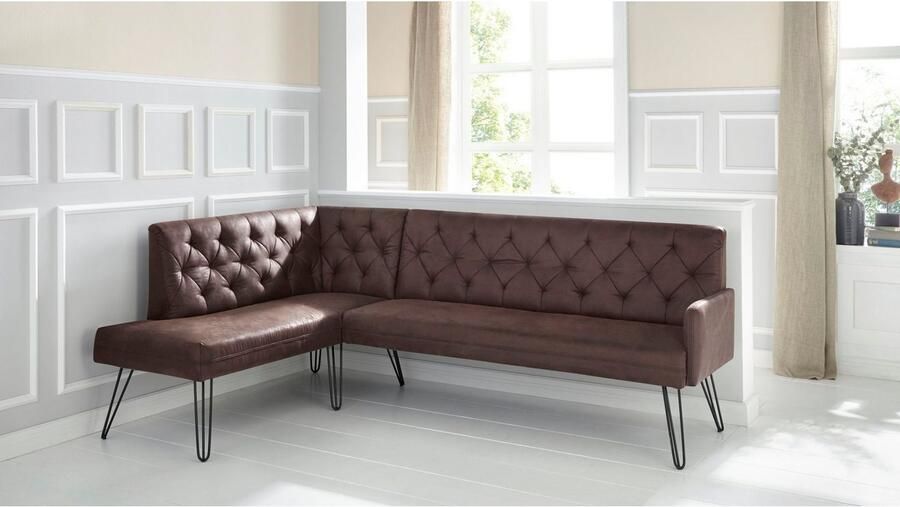 Exxpo sofa fashion Hoekbank Doppio Chesterfield look comfortabel en handig hoge designvoeten