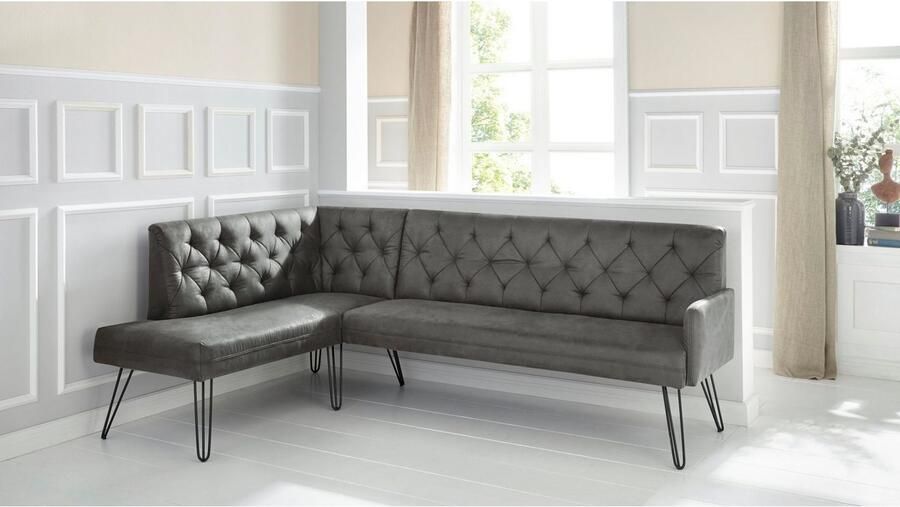 Exxpo sofa fashion Hoekbank Doppio Chesterfield look comfortabel en handig hoge designvoeten