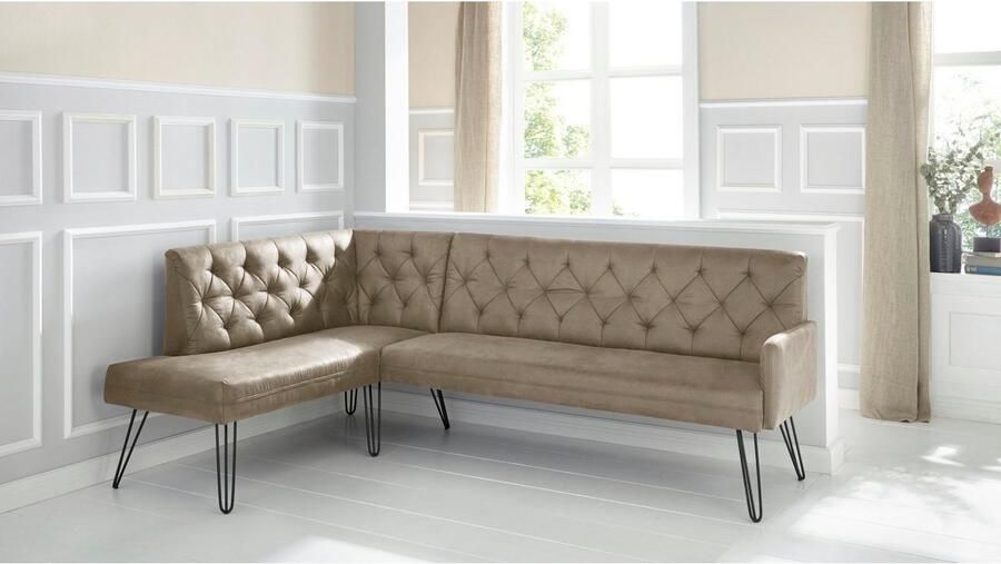 Exxpo sofa fashion Hoekbank Doppio Chesterfield look comfortabel en handig hoge designvoeten