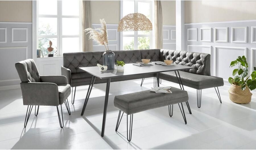 Exxpo sofa fashion Hoekbank Doppio Chesterfield look comfortabel en handig hoge designvoeten