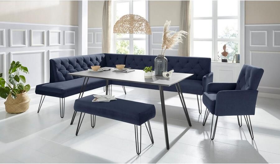 Exxpo sofa fashion Hoekbank Doppio Chesterfield look comfortabel en handig hoge designvoeten